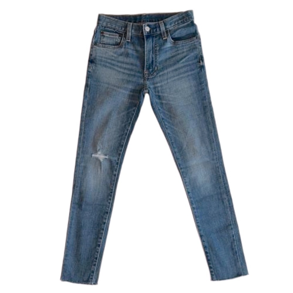Frye Distressed Sienna Crop Skinny Jeans Raw Hem Size 25